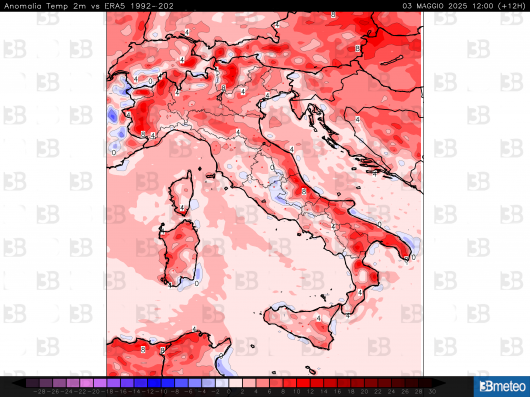 Anomalie termiche di sabato