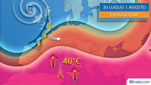 Anticiclone africano al top nei prossimi giorni con temperature fino a 40°C