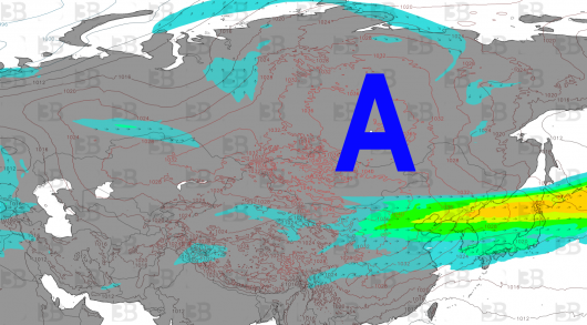 anticiclone siberiano verso la Cina
