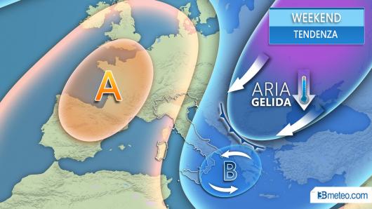 Aria fredda in arrivo dall'est Europa nel weekend