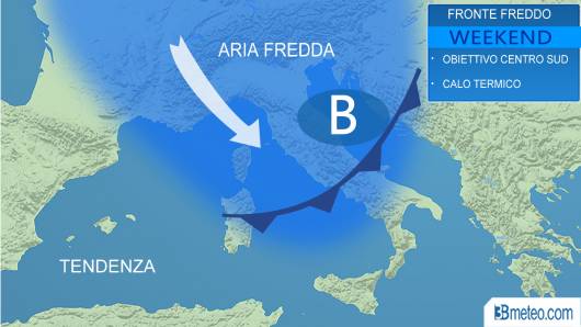 Aria fredda nel weekend in Italia