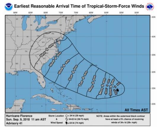 Arriva Florence, dichiarato lo stato di emergenza sulla East Coast