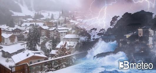 Arriva il freddo artico con neve fino a bassa quota