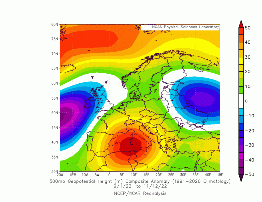 autunno fino ad ora dominato dall'anticiclone