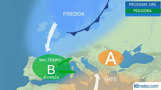 avanza il maltempo in Italia