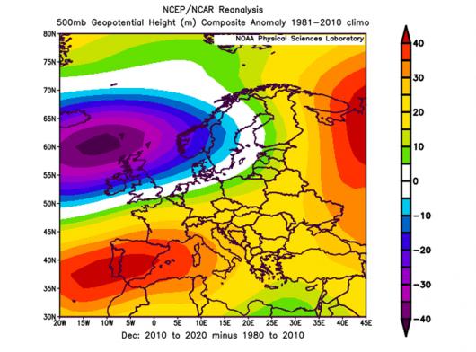 avvio inverno più anticiclonici rispetto al passato