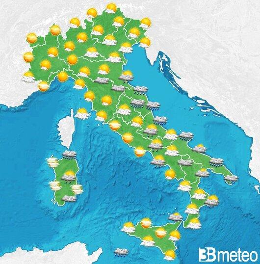 Il tempo previsto per la giornata di dopodomani