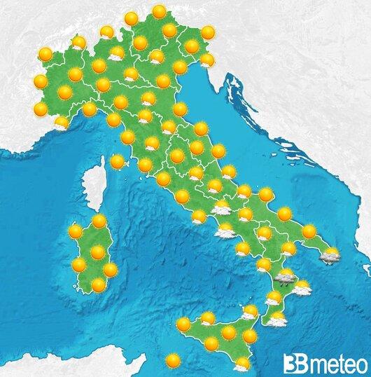 Il tempo previsto per la giornata di dopodomani
