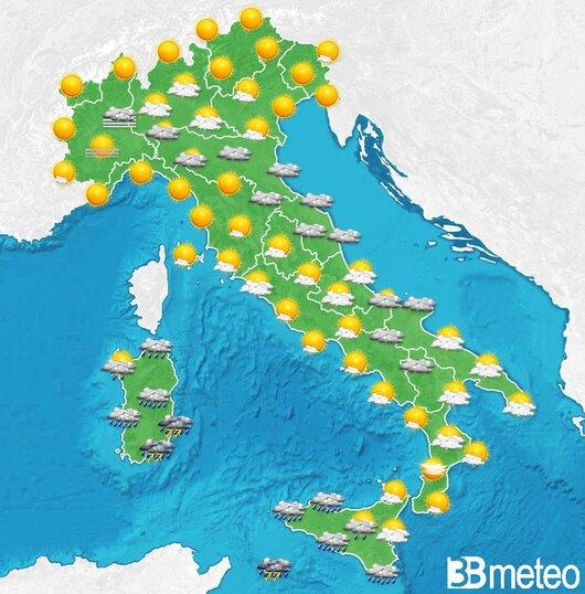 Il tempo previsto per la giornata di dopodomani
