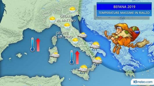 Befana 2019 meno fredda con locale instabilità al Sud