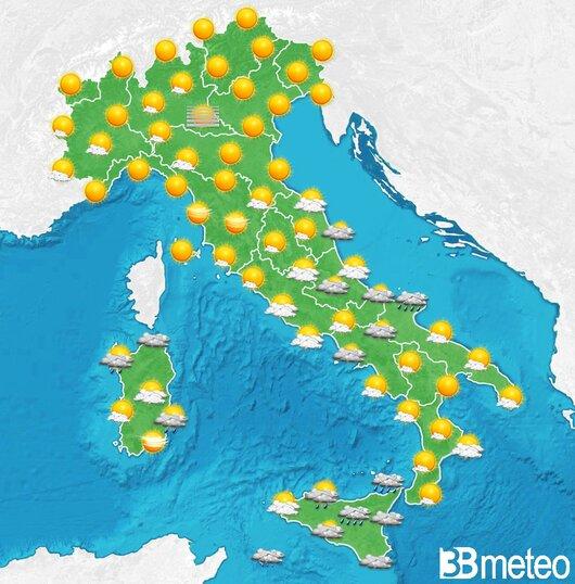 Il tempo previsto per la giornata di dopodomani