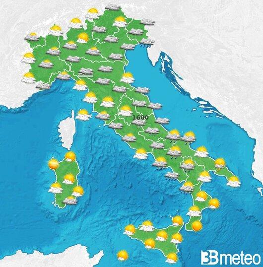 Il tempo previsto per la giornata di dopodomani