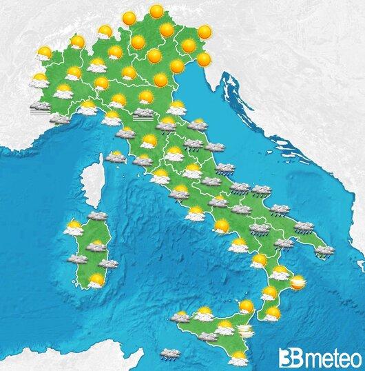 Il tempo previsto per la giornata di dopodomani