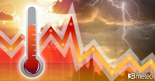 Caldo ancora localmente intenso ma poi i temporali porteranno un calo termico