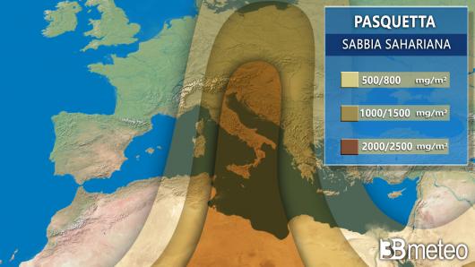 Concentrazioni sabbia sahariana Pasquetta