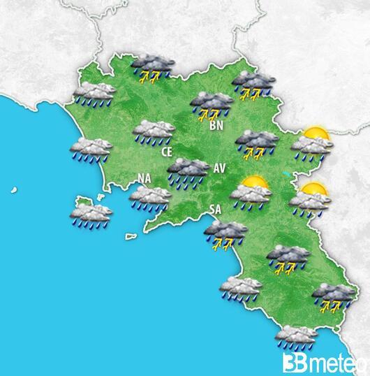 Condizioni meteo previste per mercoledì 27 marzo