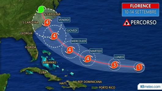 Conto alla rovescia per l'uragano Florence, colpirà la East Coast entro Venerdì