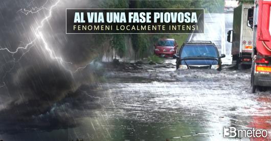 Cronaca meteo. Piogge localmente intense nelle prossime 48 ore su parte del Centro-Nord