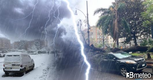 Cronaca meteo. Temporali, vento, pioggia e neve su gran parte d'Italia