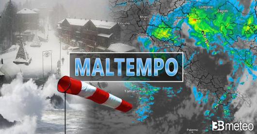 Cronaca meteo maltempo vento forte, pioggia e neve