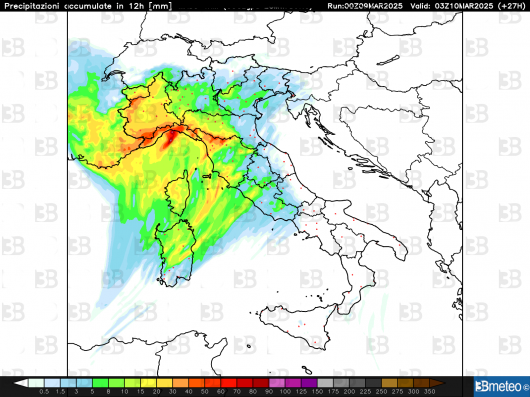 Cumulate previste tra la sera di domenica e le prime ore di lunedì