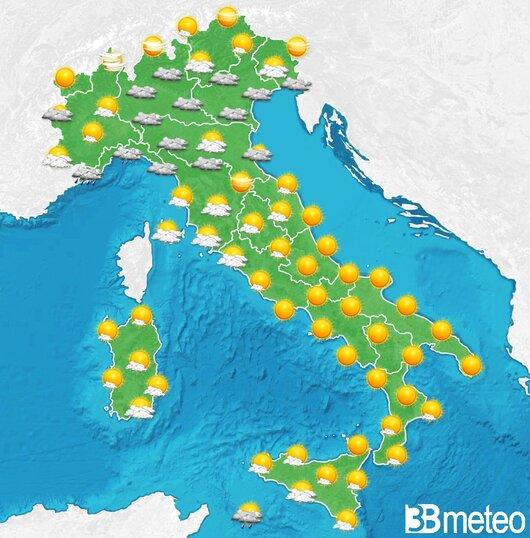 Il tempo previsto per la giornata di dopodomani