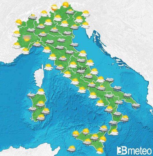 Il tempo previsto per la giornata di dopodomani