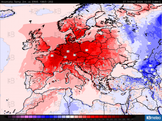 Dal prossimo weekend il caldo più intenso colpirà anche l'Europa centro-orientale. Ecco di quanto saremo sopra media