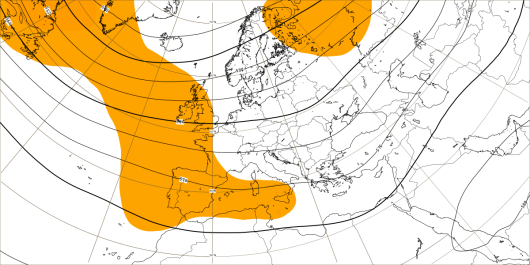 Dati ECMWF: anomalia altezza di geopotenziale a 500 hPa per la seconda decade di ottobre