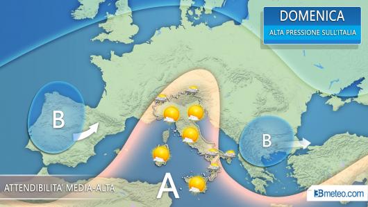 Domenica torna l'alta pressione