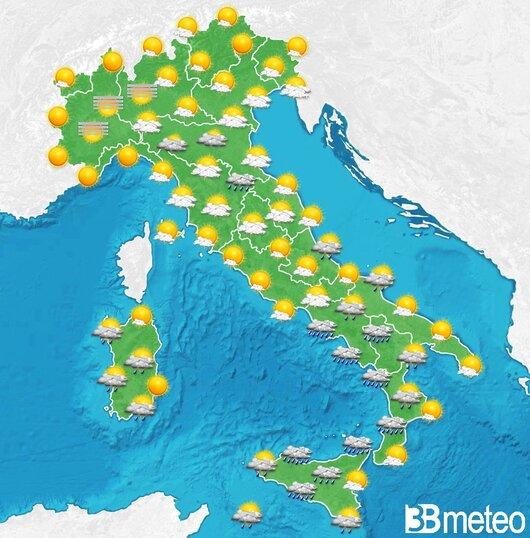 Il tempo previsto per la giornata di dopodomani