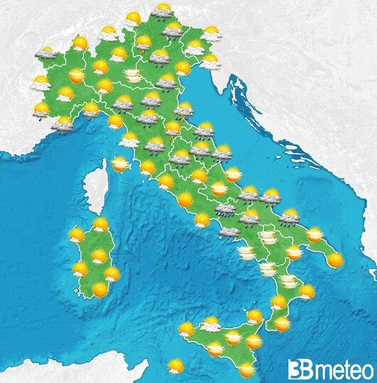 Il tempo previsto per la giornata di dopodomani