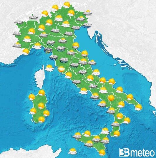 Il tempo previsto per la giornata di dopodomani