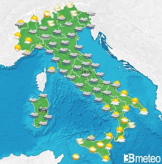 Il tempo previsto per la giornata di dopodomani