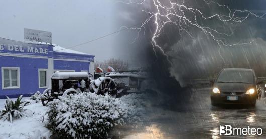 Epifania 2026 tra neve fino in pianura e nubifragi di pioggia