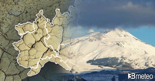 Estremi meteo sull'Italia: Nordovest in pesante siccità, neve eccezionale sull'Etna