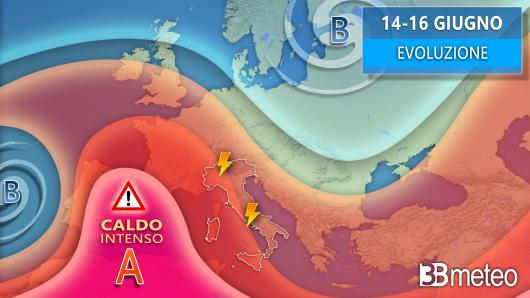 Evoluzione meteo 14-16 giugno