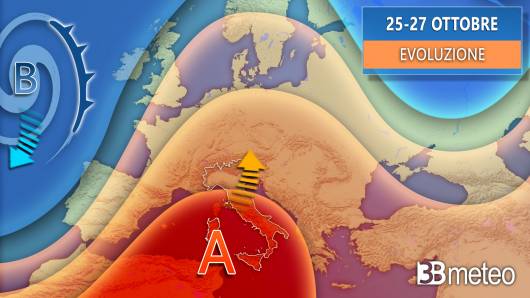 Evoluzione meteo fino a giovedì