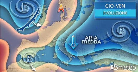 Evoluzione meteo giovedì/venerdì