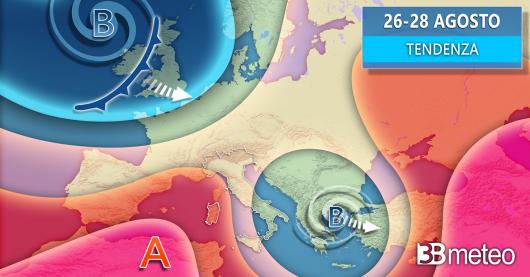 Evoluzione meteo per la seconda parte di settimana