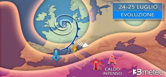 Evoluzione meteo sull'Italia