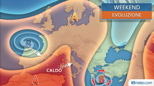 Evoluzione meteo weekend