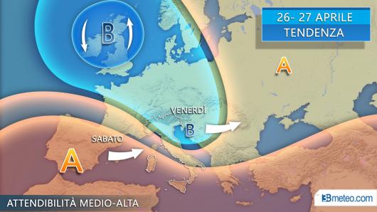 Evoluzione tra venerdì e sabato