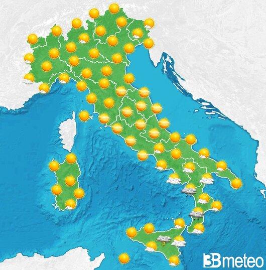 Il tempo previsto per la giornata di dopodomani