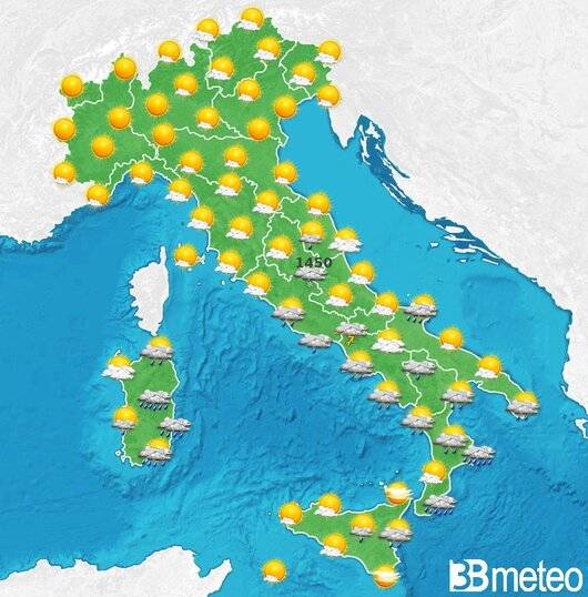 Il tempo previsto per la giornata di dopodomani