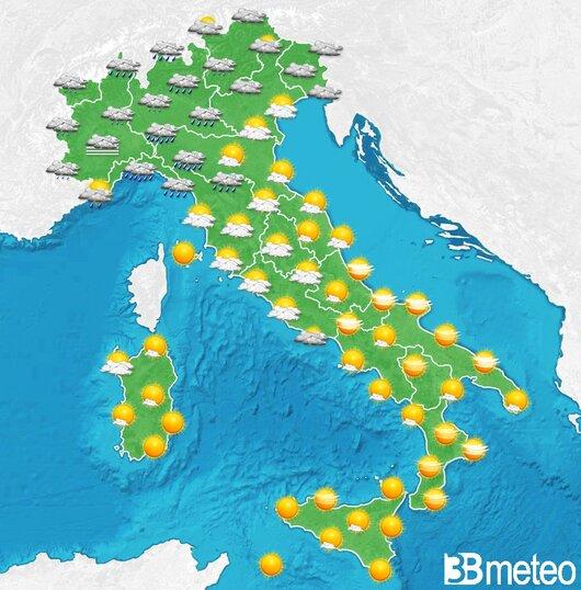 Il tempo previsto per la giornata di dopodomani