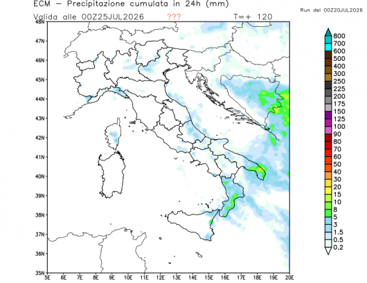 Fenomeni previsti tra giovedì e venerdì (da confermare)