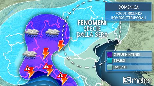 Focus maltempo domenica al Nord
