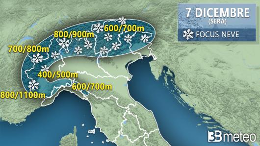 Focus neve sabato 7 dicembre