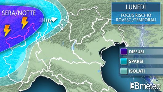 Focus temporali lunedì al Nord